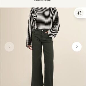 Kut from the Kloth Meg wide leg gray 
Raw hem